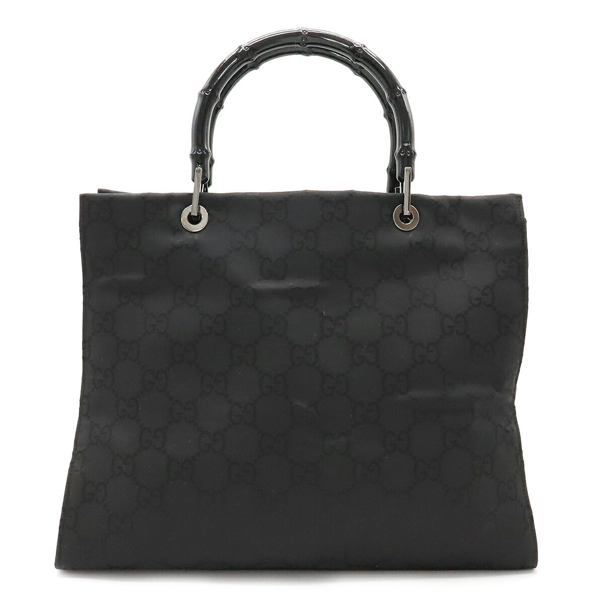 Gucci Nylon Bamboo Handbag Black