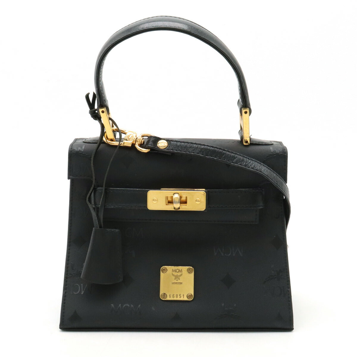 MCM Visetos Logo Handbag 2WAY Black