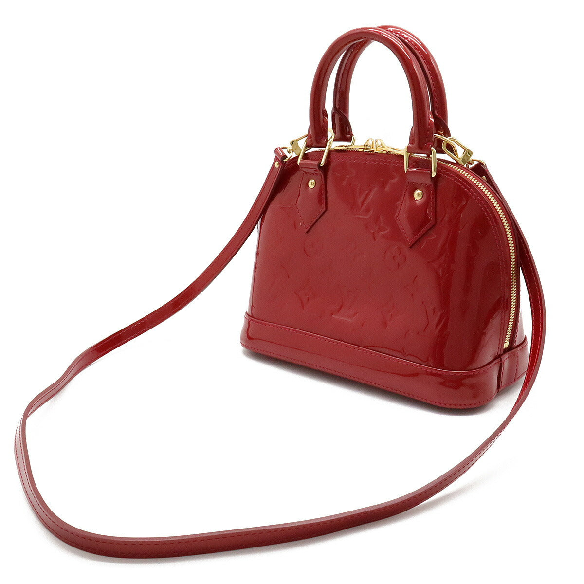 Louis Vuitton Monogram Vernis Alma BB Handbag Red