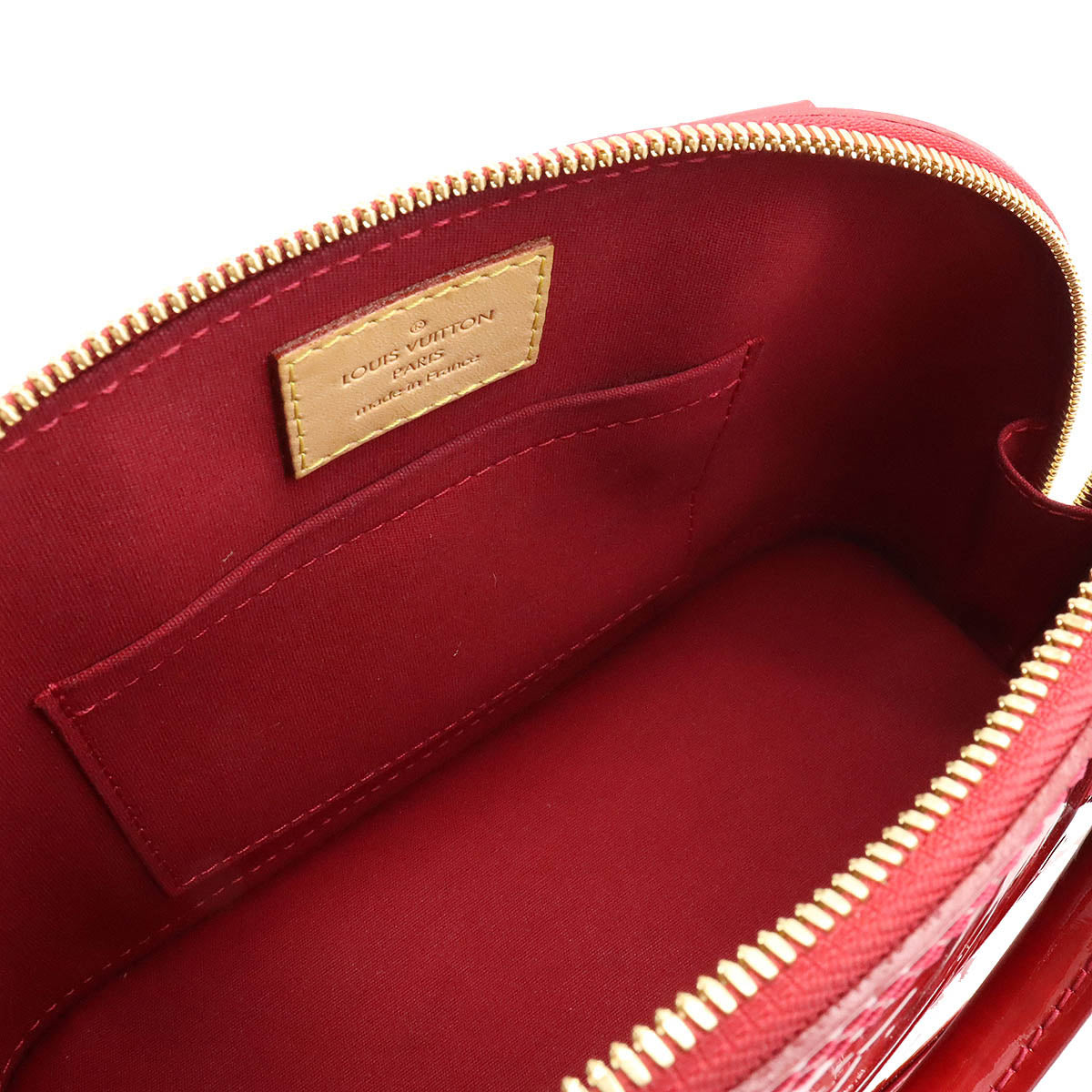 Louis Vuitton Monogram Vernis Alma BB Handbag Red