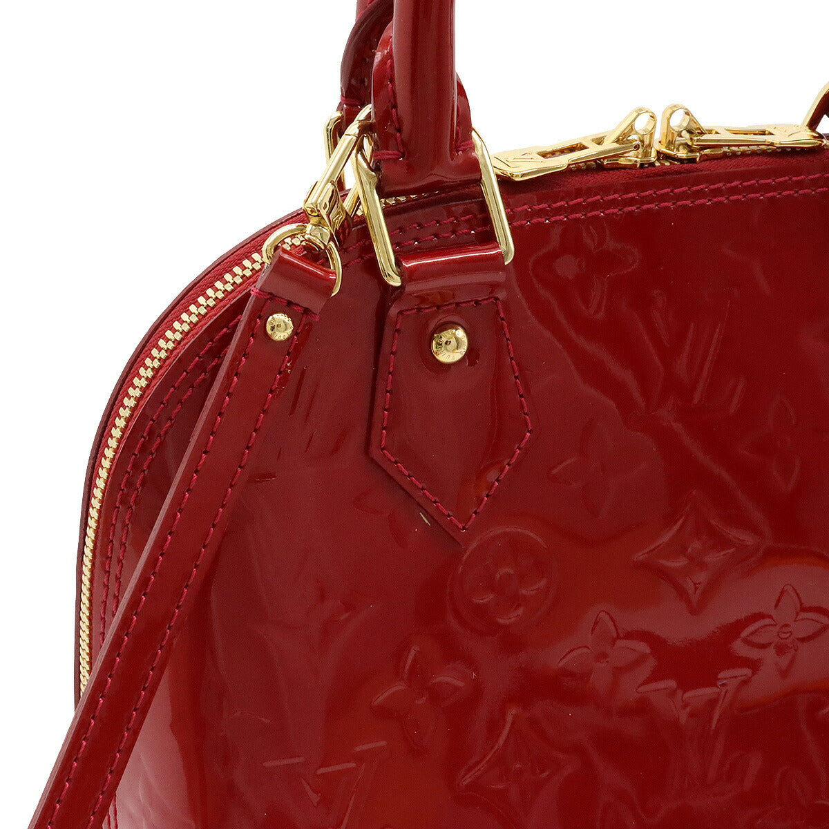 Louis Vuitton Monogram Vernis Alma BB Handbag Red