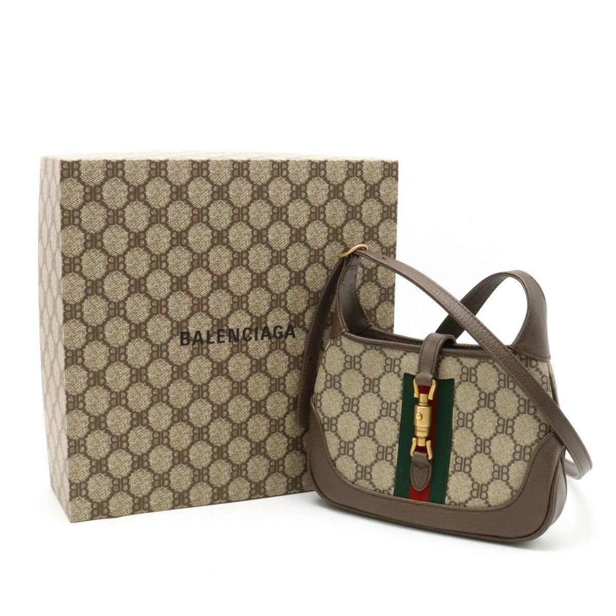 Gucci Balenciaga Jackie Shoulder Bag Beige Brown