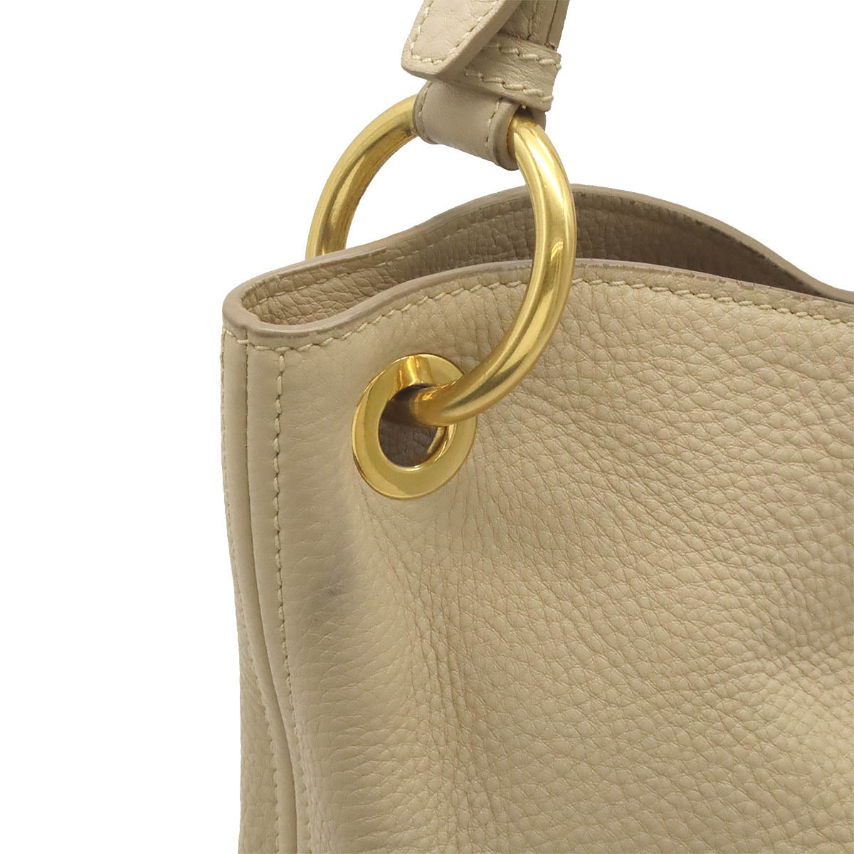 Prada Leather Shoulder Bag Beige BR4892