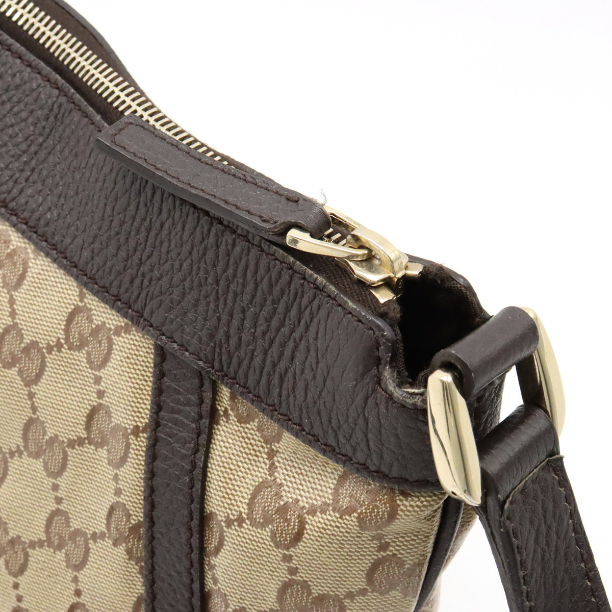 Gucci Abbey GG Crystal Coated Canvas Leather Shoulder Bag