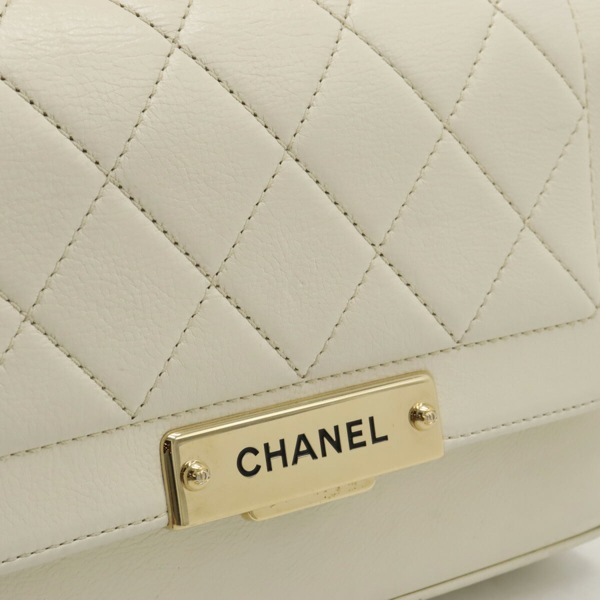 Chanel Leather Matelasse Top Handle Handbag