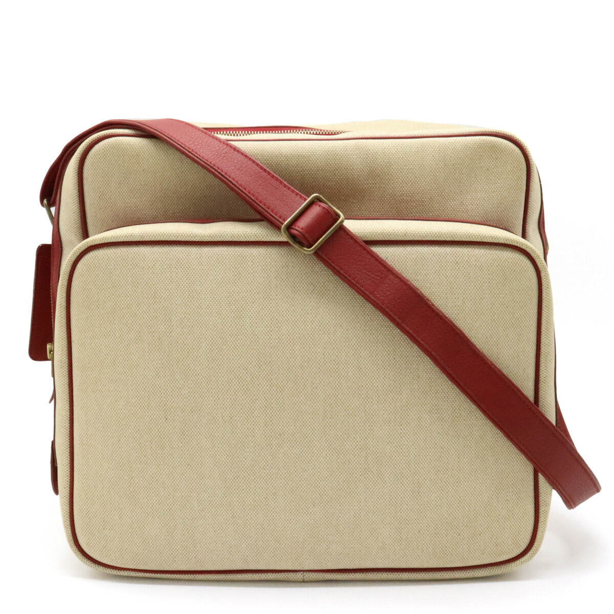 Hermes Victoria Shoulder Bag Beige Red