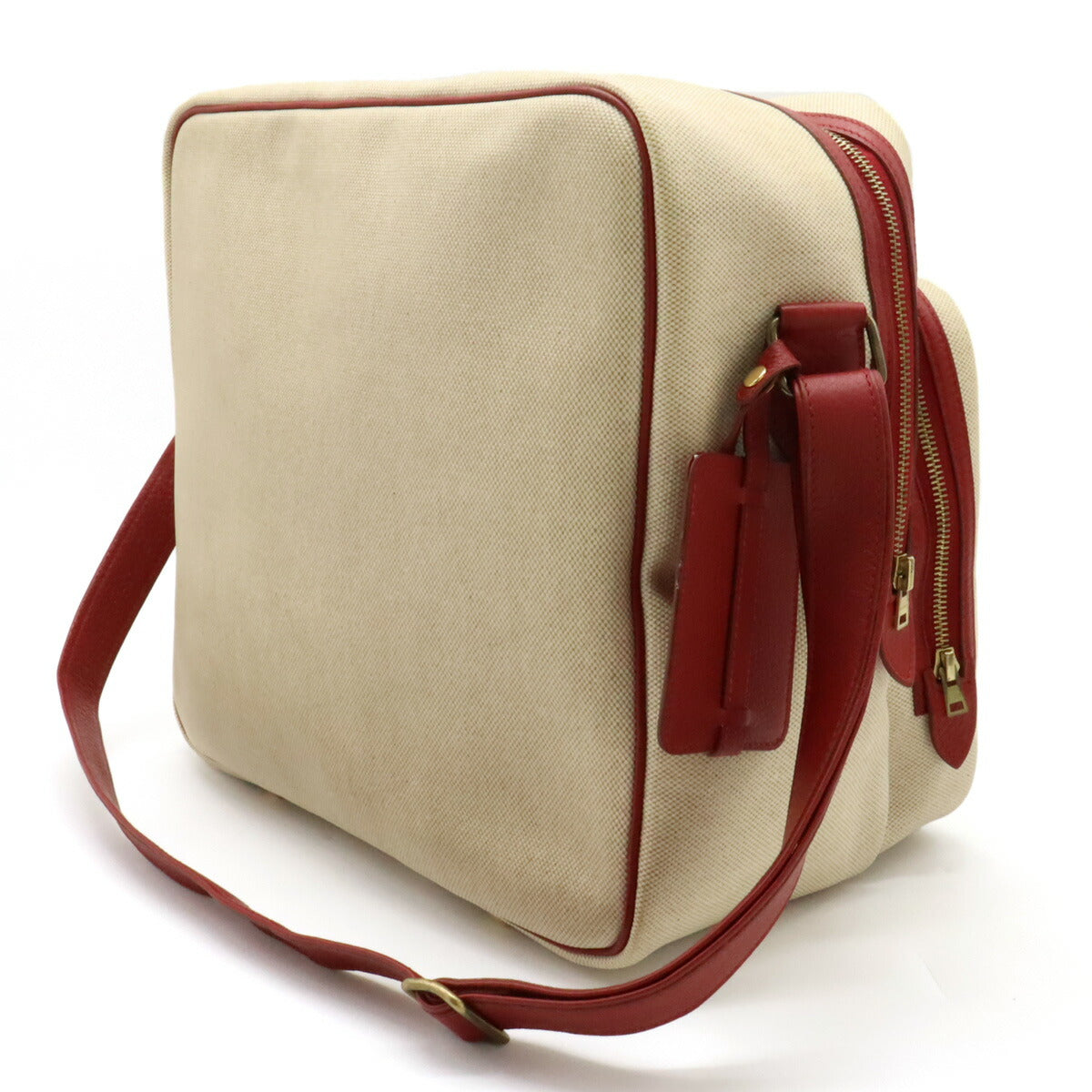 Hermes Victoria Shoulder Bag Beige Red