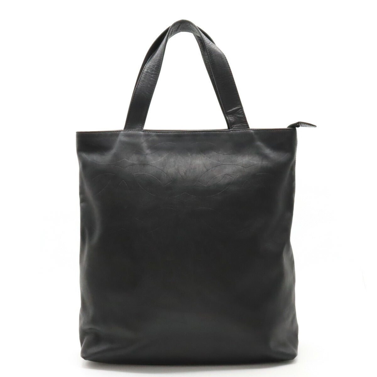 Chanel Leather Embossed Tote Bag Black