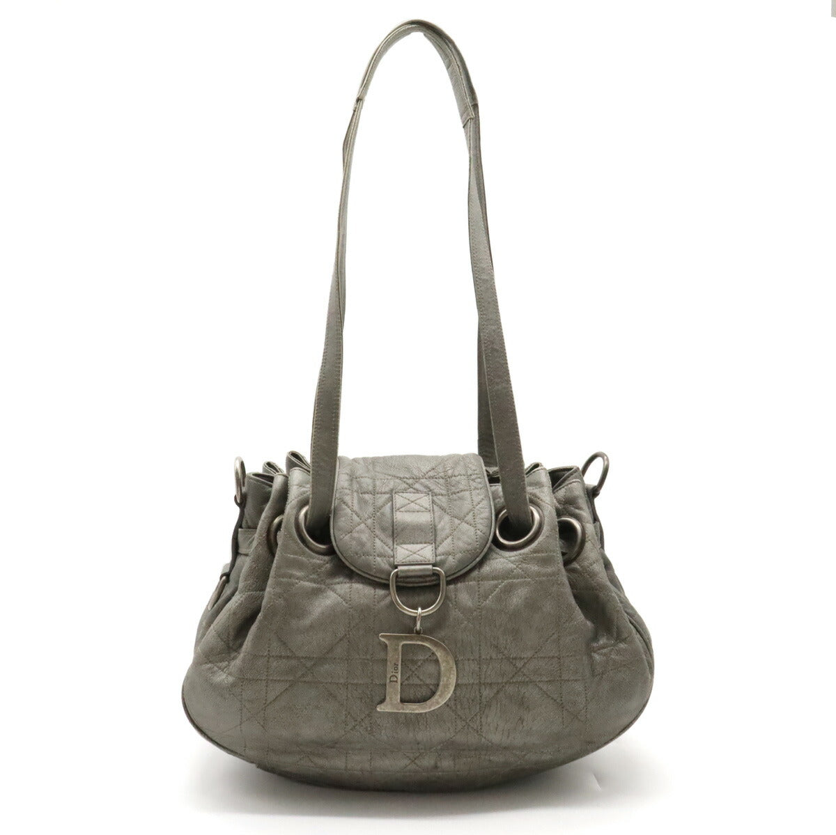 Dior Leather Cannage Shoulder Tote Bag