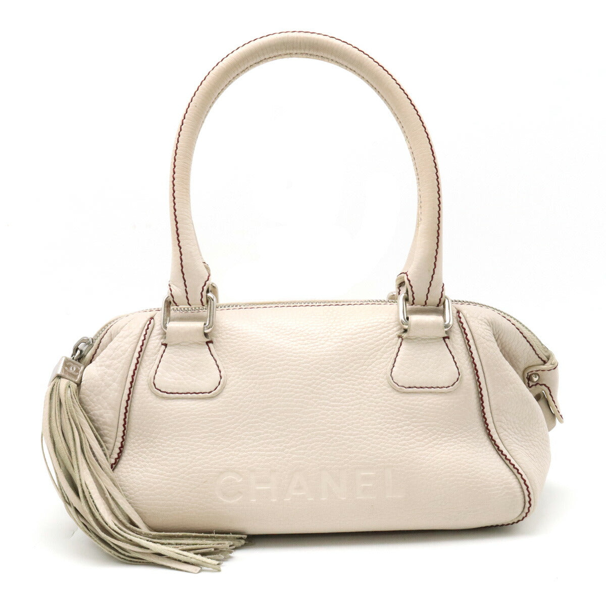 Chanel Leather Logo Fringe Tassel Handbag