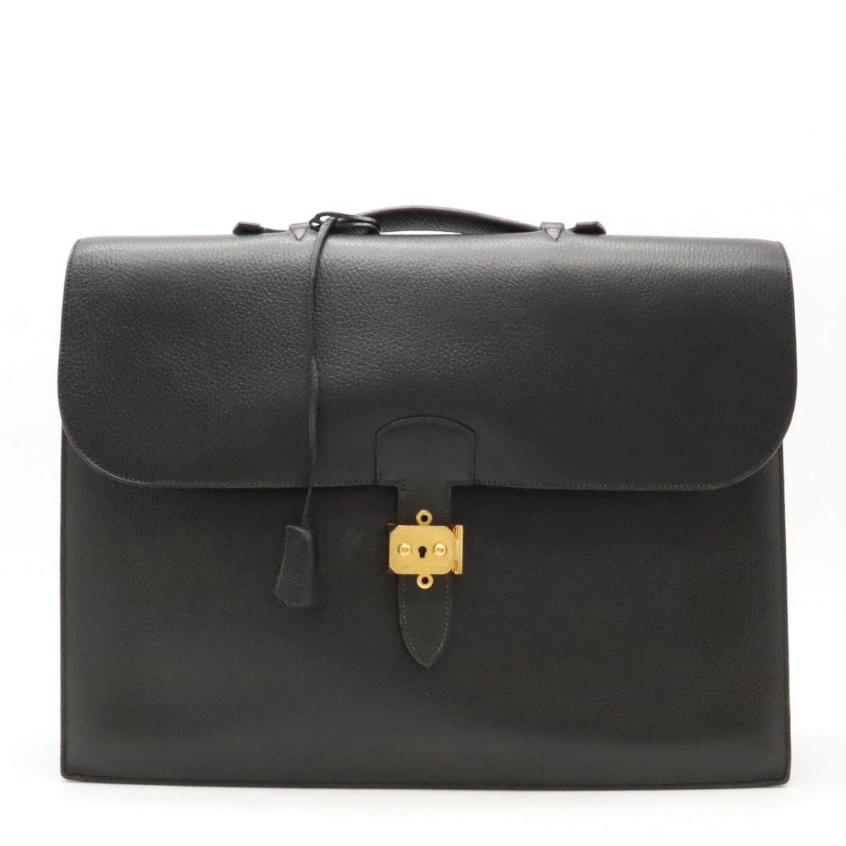 Hermes Sac a Depeche 41 Business Bag Black Leather in Great Condition