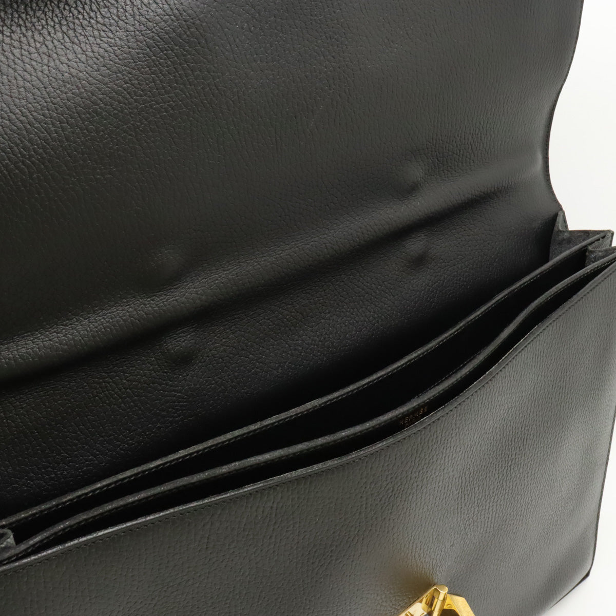 Hermes Sac a Depeche 41 Business Bag Black Leather in Great Condition