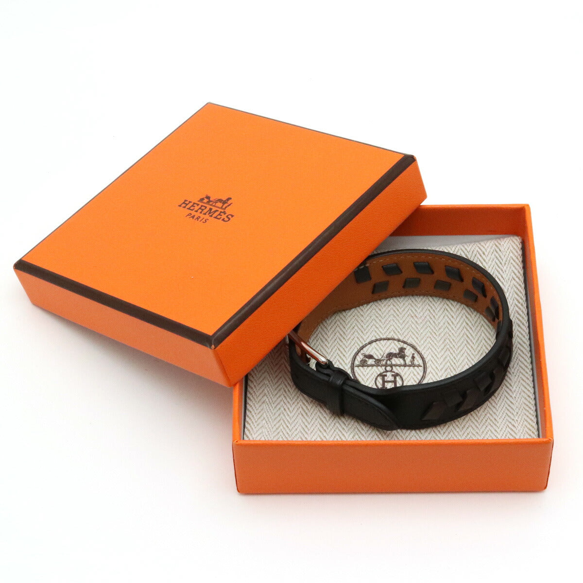 Hermes Etrivière Derby Leather Bracelet