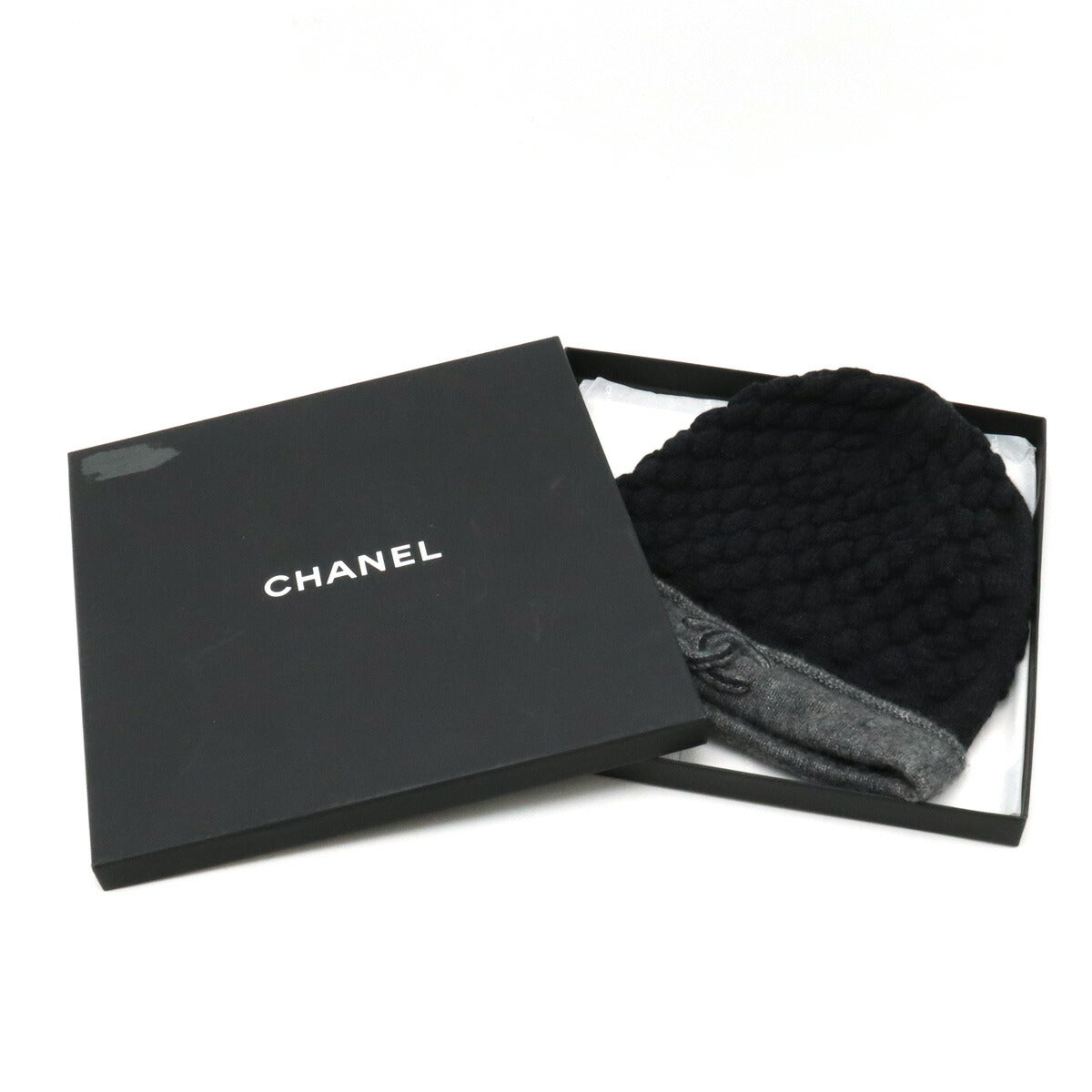 Chanel Coco Mark Knit Hat Cashmere Silk