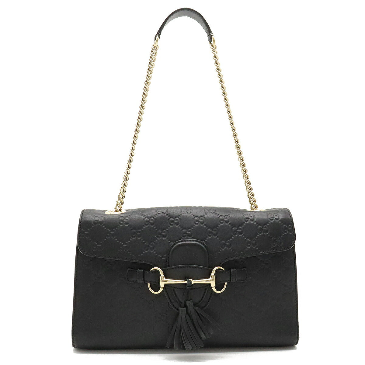 Gucci Emily Leather Chain Shoulder Bag Black