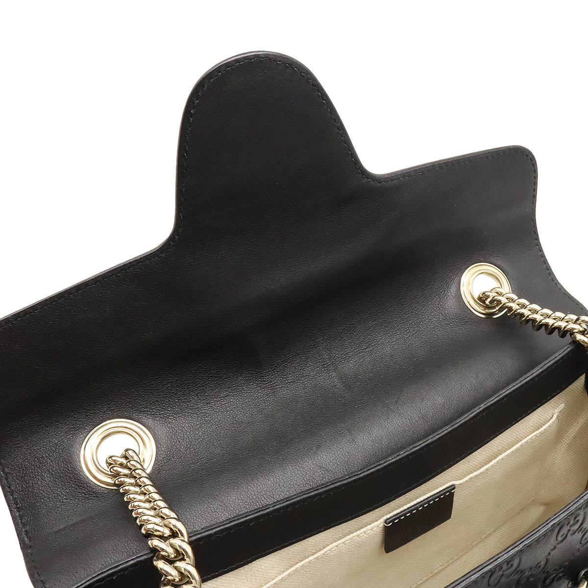 Gucci Emily Leather Chain Shoulder Bag Black