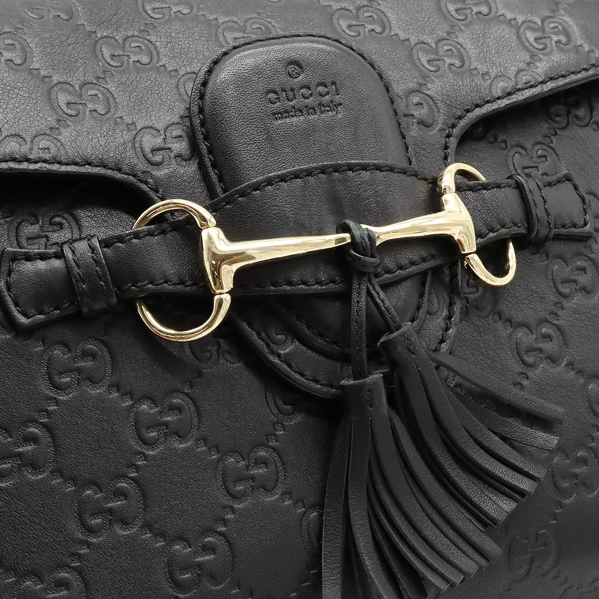 Gucci Emily Leather Chain Shoulder Bag Black