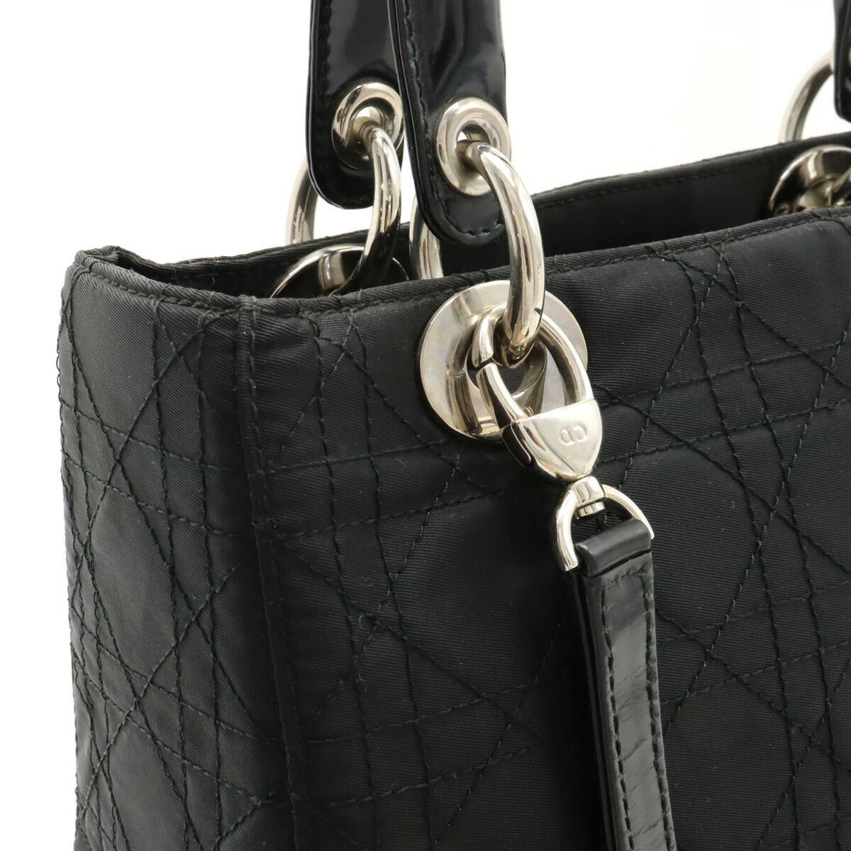 Dior Lady Dior Cannage Nylon Handbag Black