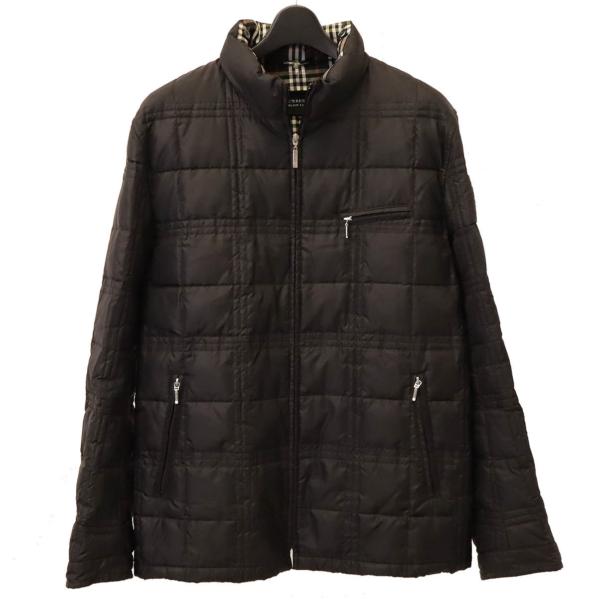 Burberry Black Label Men's Quilted Down Jacket Polyester L in Great Condition