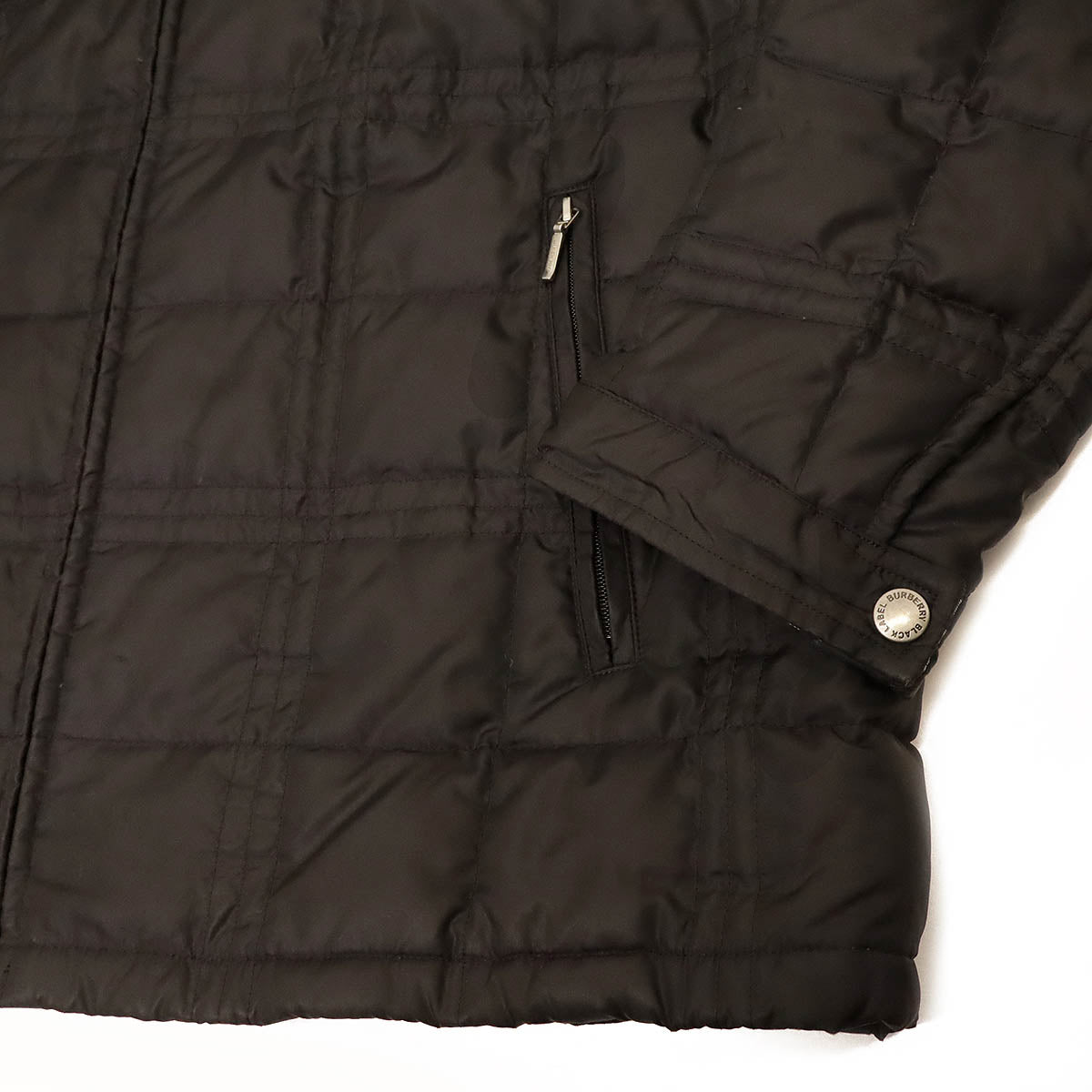 Burberry Black Label Men's Quilted Down Jacket Polyester L in Great Condition