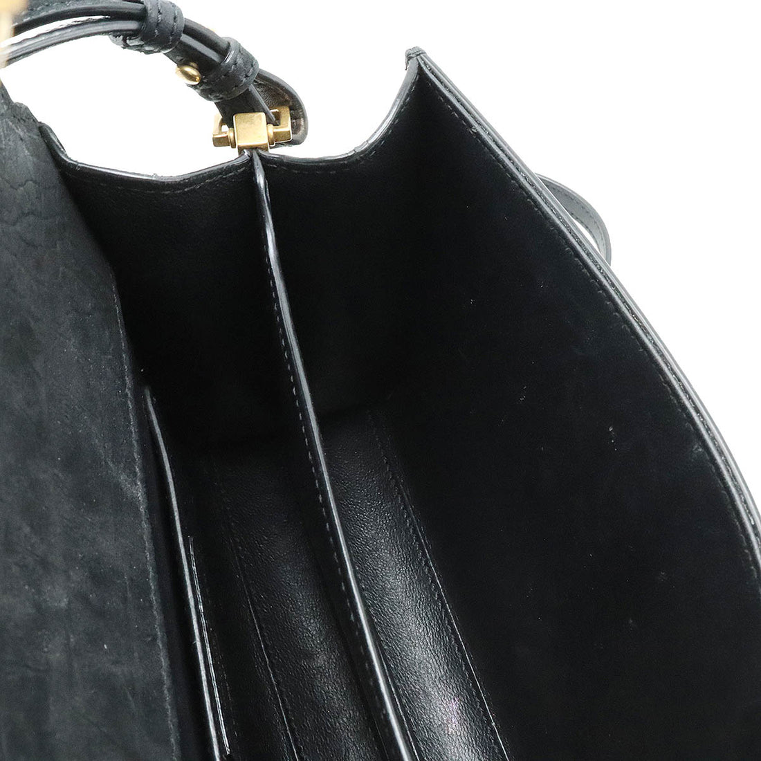 Saint Laurent Cassandra Mini Nubuck Handbag Black in Good Condition