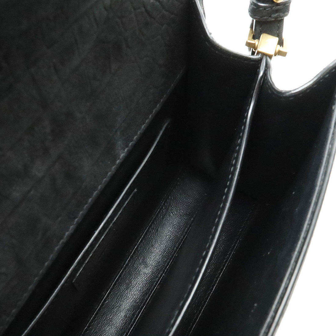 Saint Laurent Cassandra Mini Nubuck Handbag Black in Good Condition