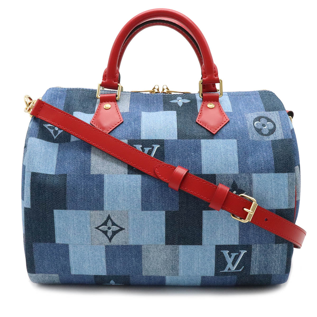 Louis Vuitton Monogram Denim Patchwork Speedy Bandouliere 30 Handbag M45041 in Pristine Condition