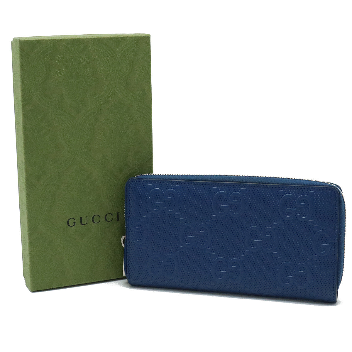 Gucci Leather GG Embossed Zip Around Wallet 625558 in Great Condition