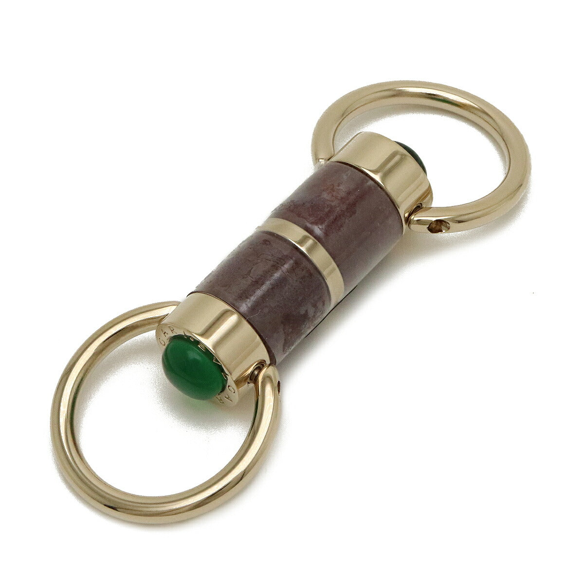 Bvlgari Keyring Keychain Brown Green Gold