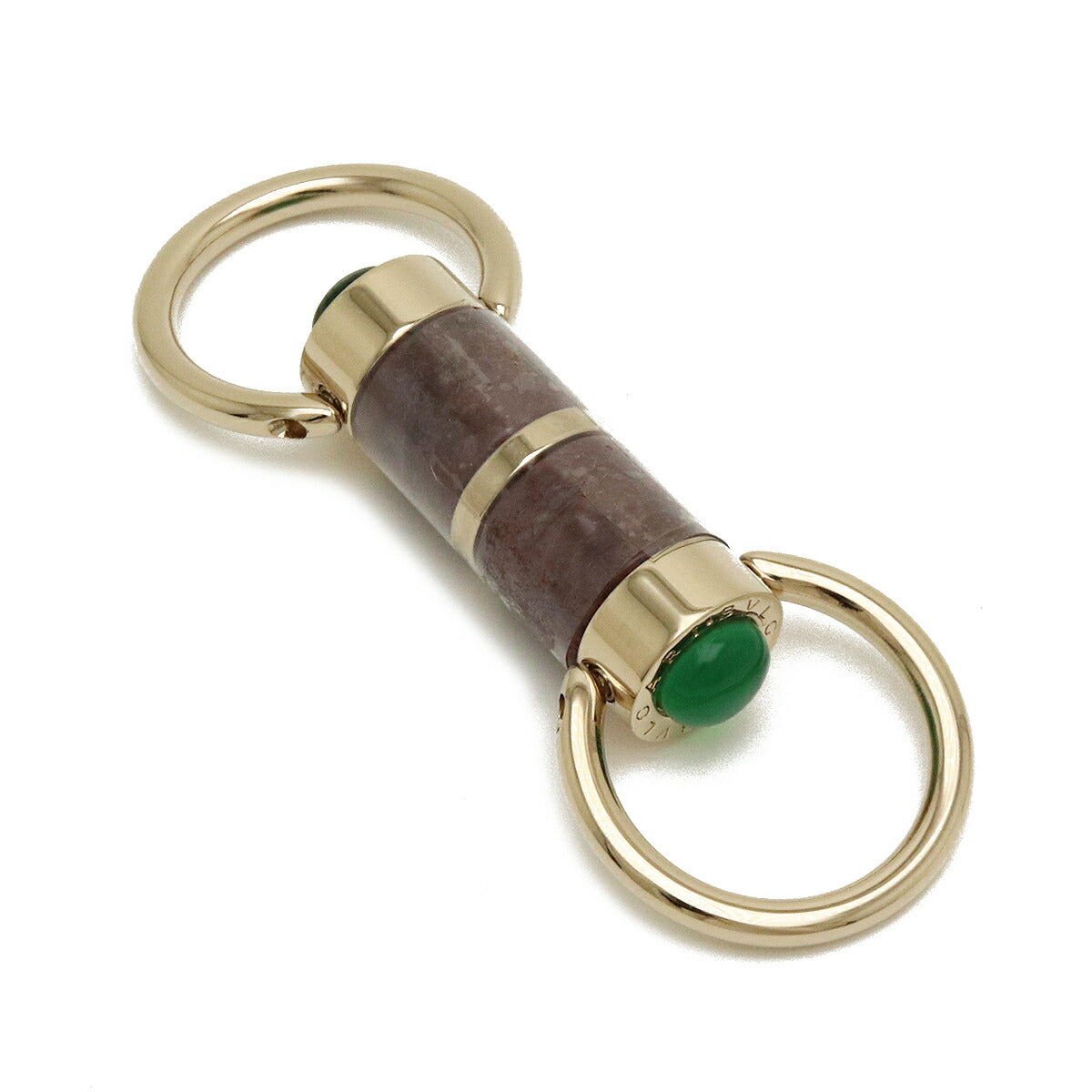 Bvlgari Keyring Keychain Brown Green Gold