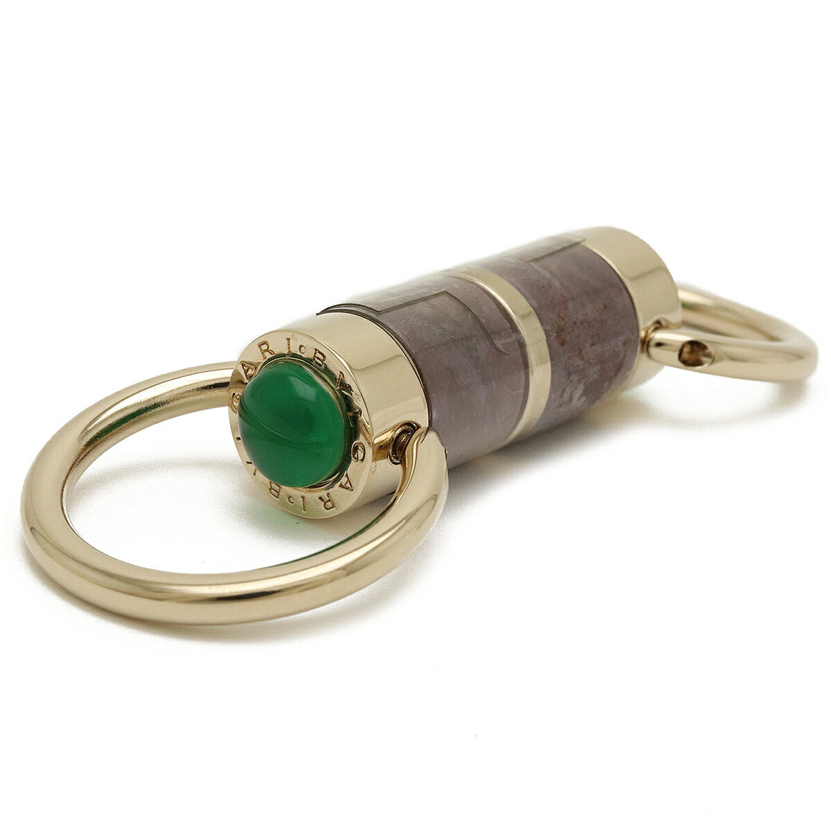 Bvlgari Keyring Keychain Brown Green Gold