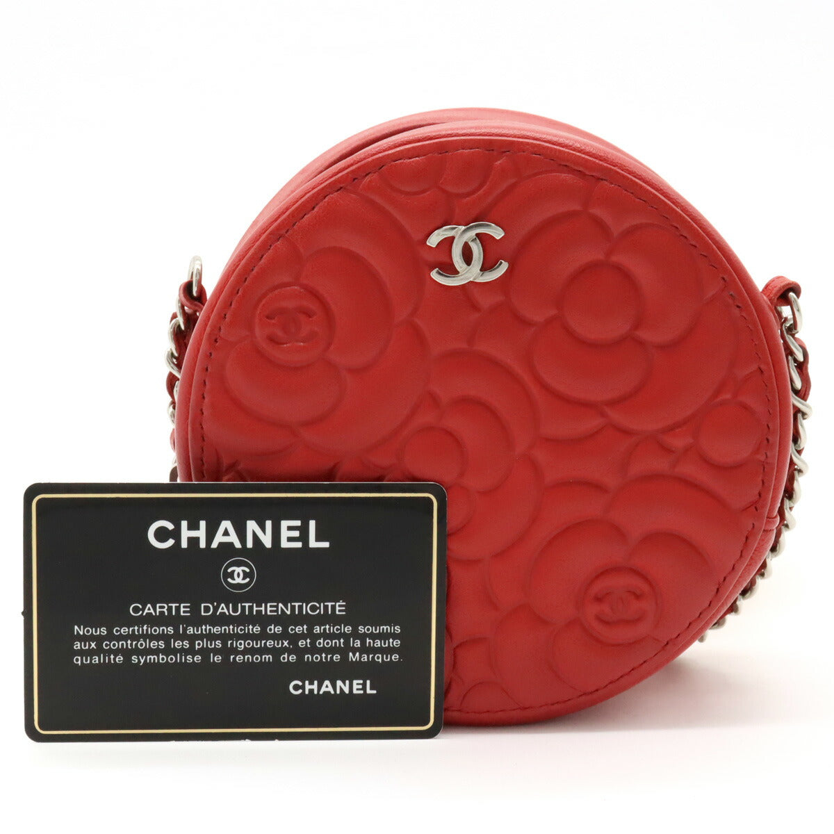 Chanel Camellia Mini Chain Shoulder Bag Red