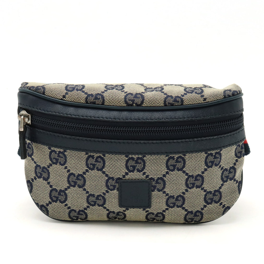 Gucci Kids GG Canvas Waist Pouch Beige Navy Red