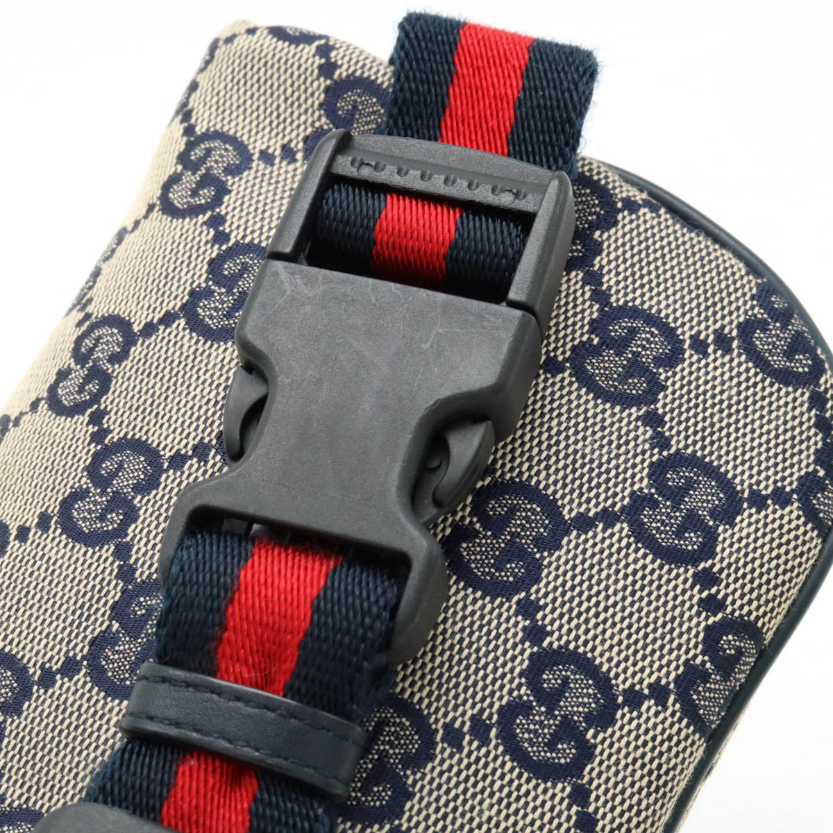 Gucci Kids GG Canvas Waist Pouch Beige Navy Red