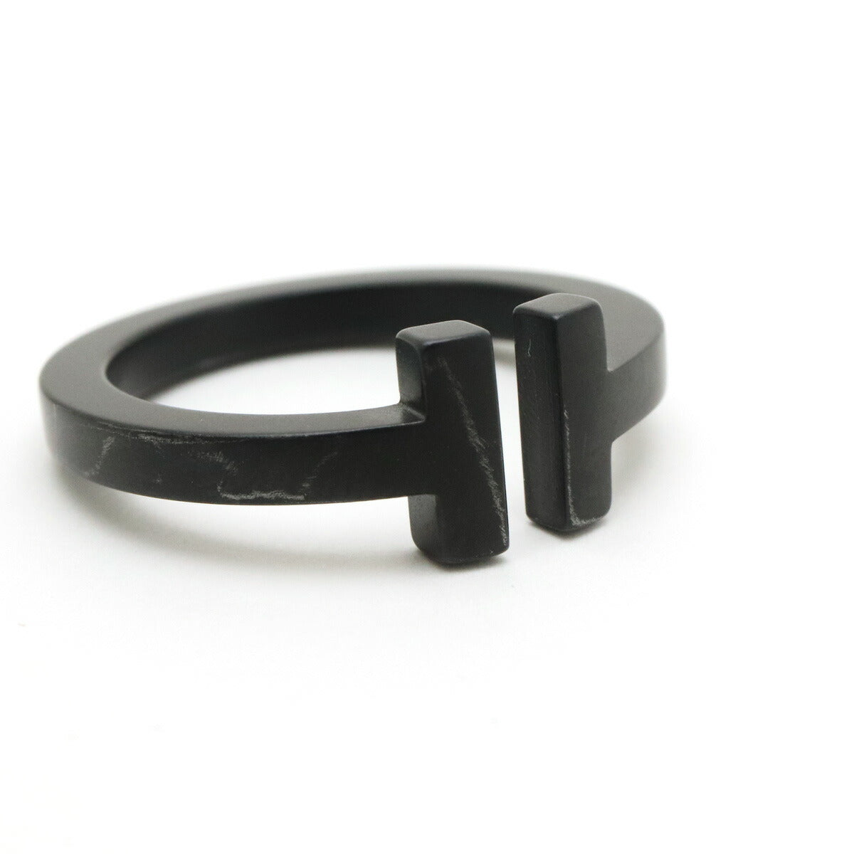 Tiffany & Co T Square Ring Black SS #15