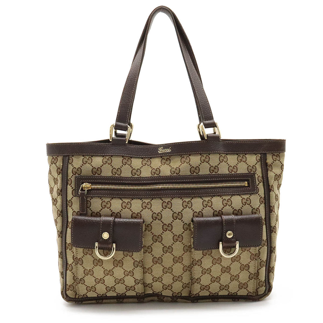 Gucci GG Canvas Leather Tote Bag 146247