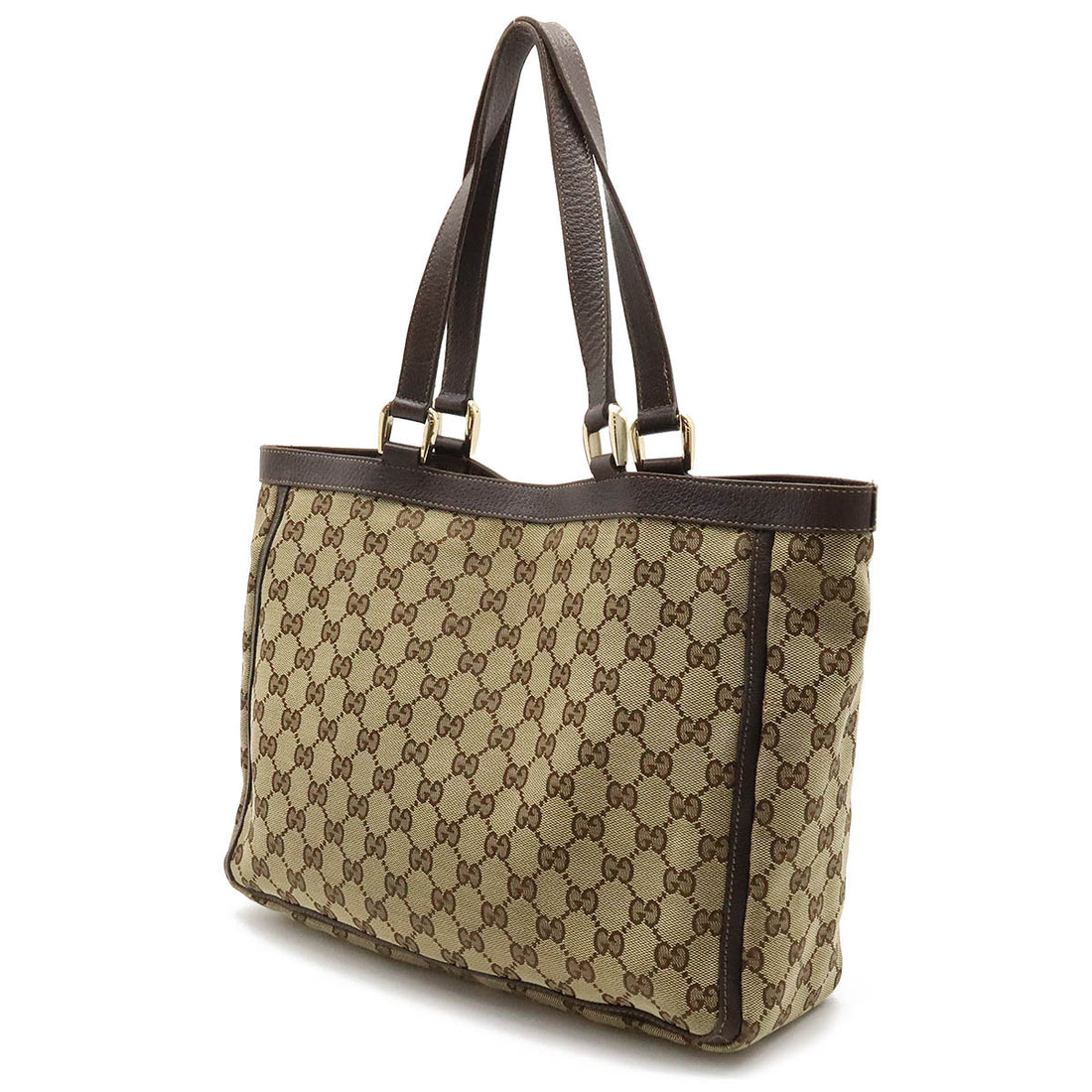 Gucci GG Canvas Leather Tote Bag 146247