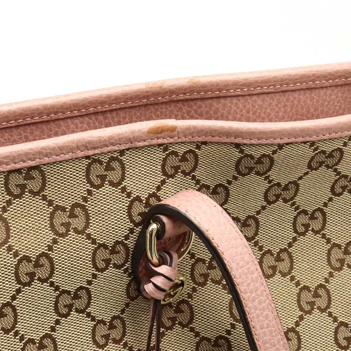 Gucci GG Canvas Leather Tote Bag 449242