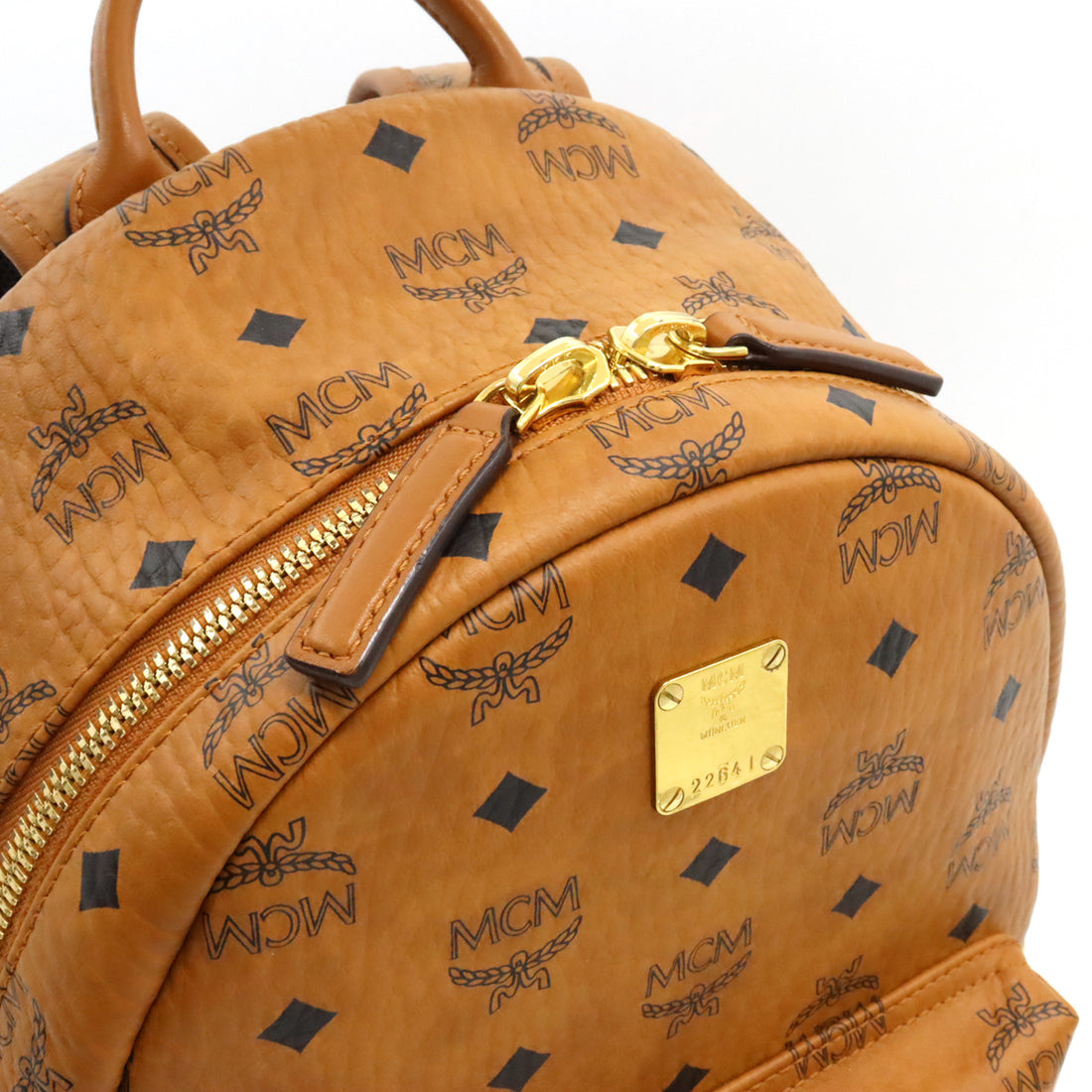 MCM Visetos Logo Backpack PVC Leather in Great Condition