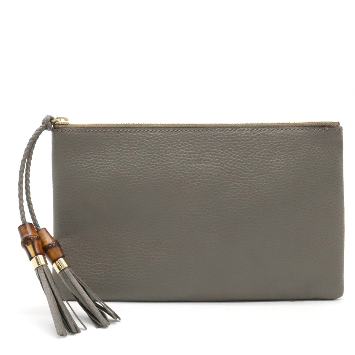 Gucci Bamboo Tassel Leather Clutch Bag