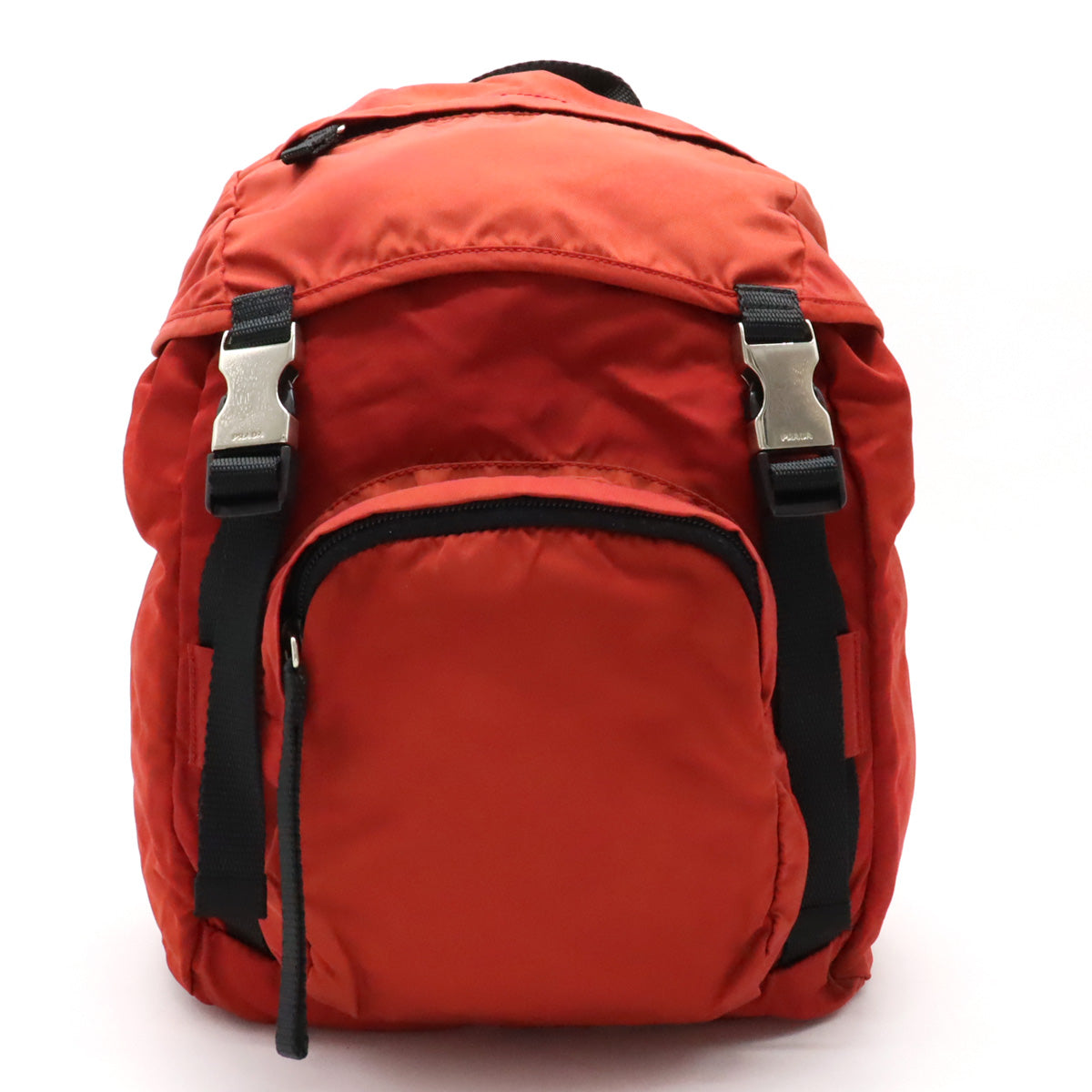 Prada Nylon Backpack Orange Red V140 in Very Good Condition