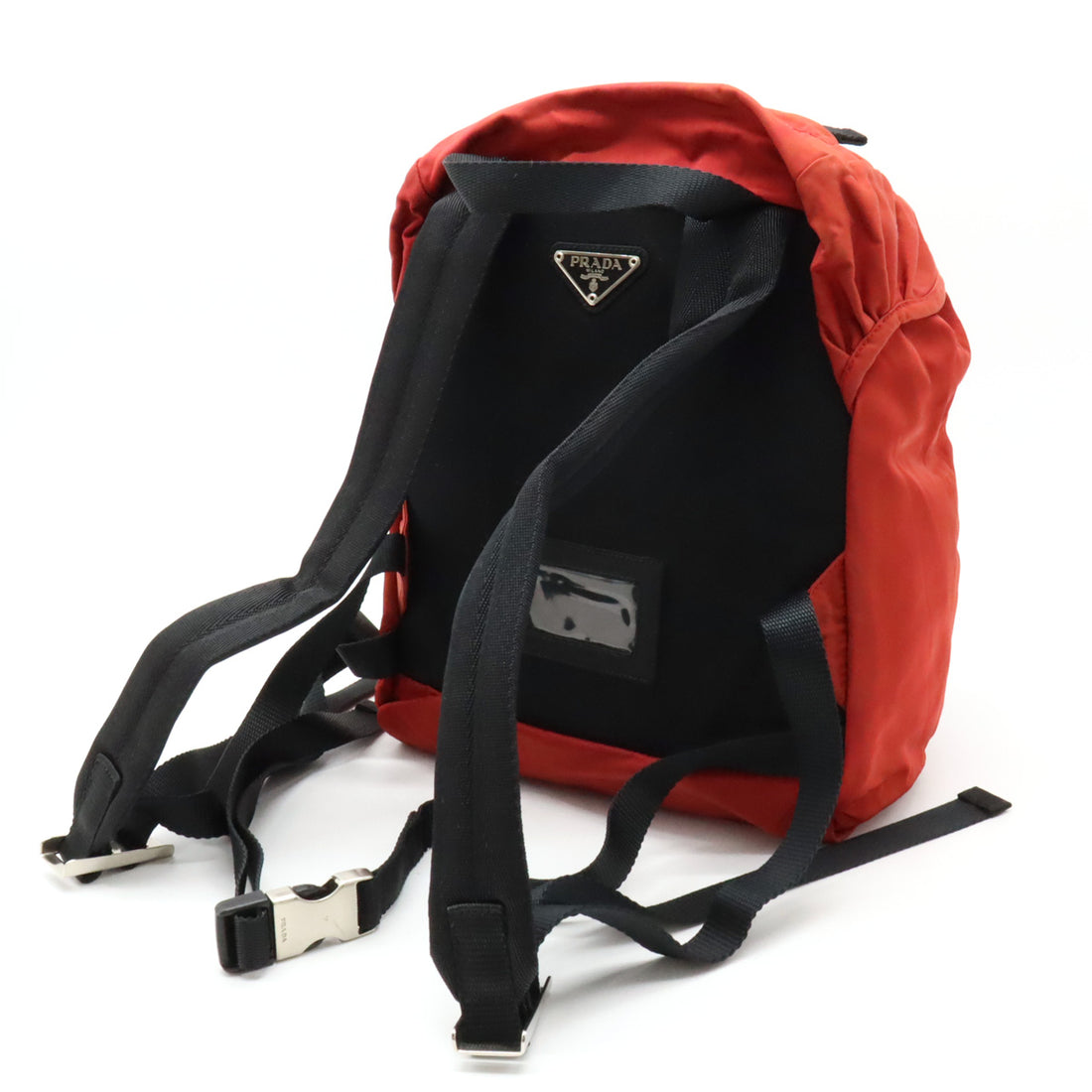 Prada Nylon Backpack Orange Red V140 in Very Good Condition