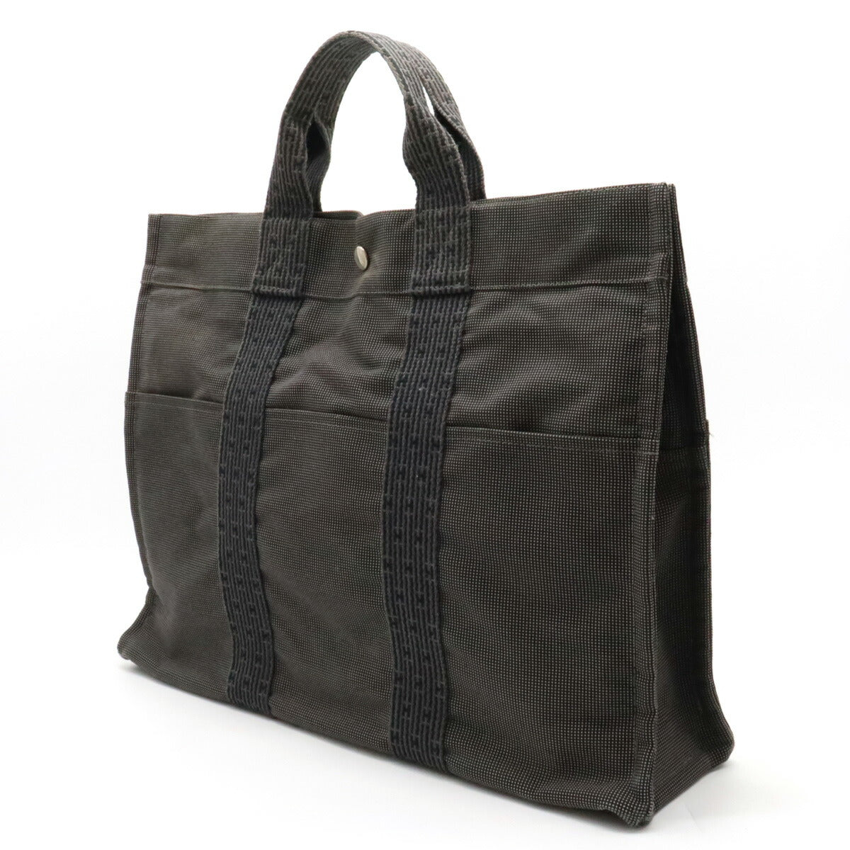 Hermes Herline Canvas Tote Bag Black