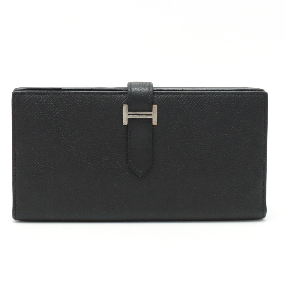 Hermes Bearn Souffle Long Wallet Black Leather