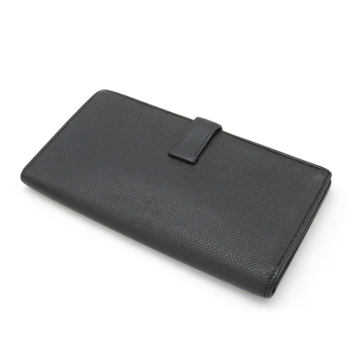 Hermes Bearn Souffle Long Wallet Black Leather