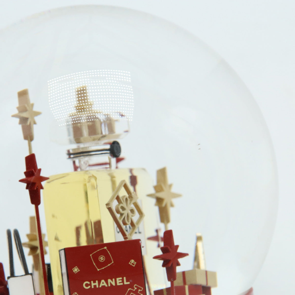 Chanel Snow Globe Ornament Novelty No.5 Perfume Bottle Shopper Gift Box in Pristine Condition