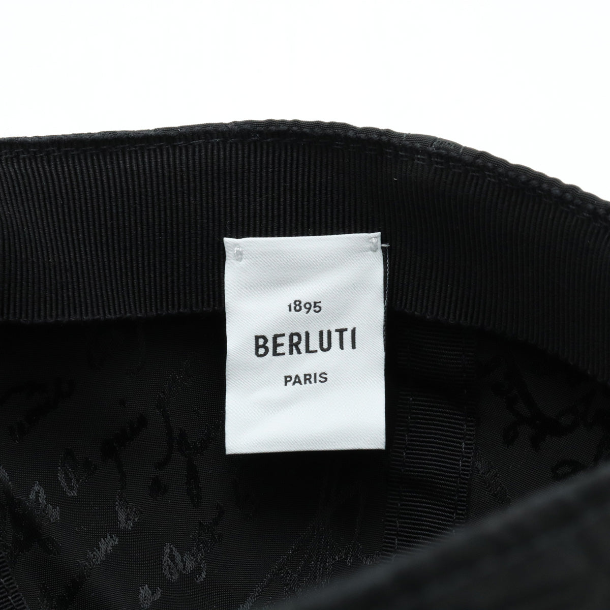 Berluti Scritto Nylon Cap Polyamide Leather Black M in Pristine Condition