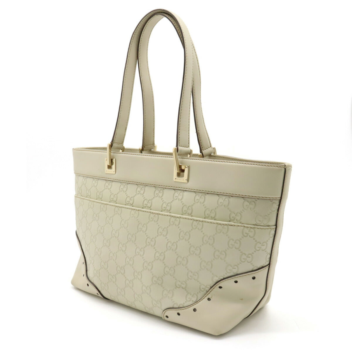 Gucci Leather Guccissima Tote Bag Ivory