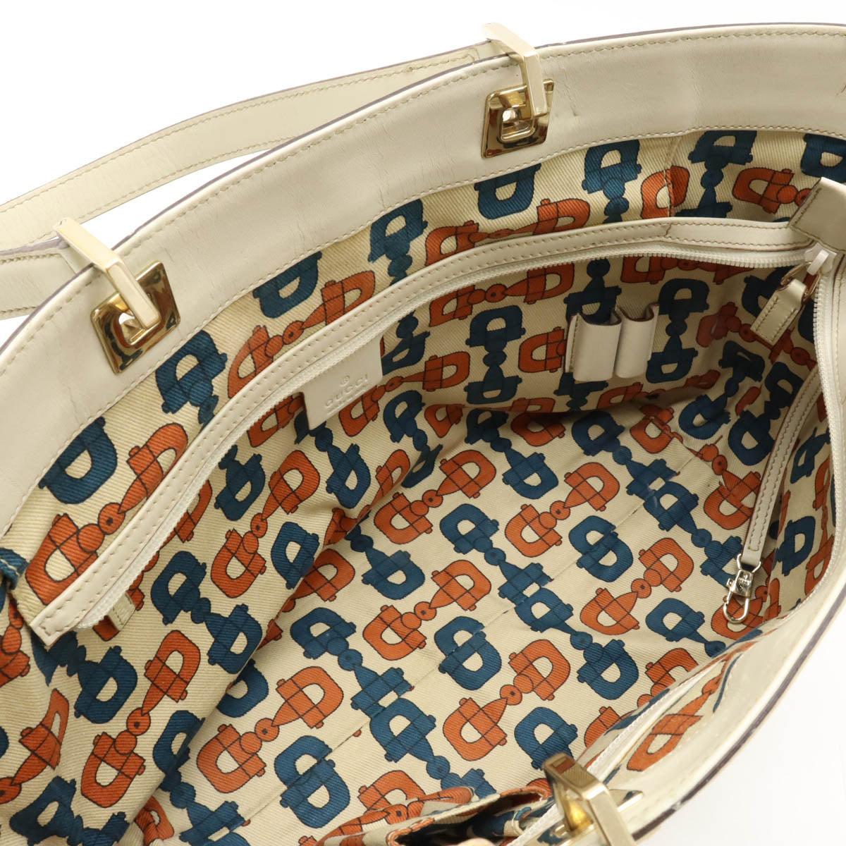 Gucci Leather Guccissima Tote Bag Ivory