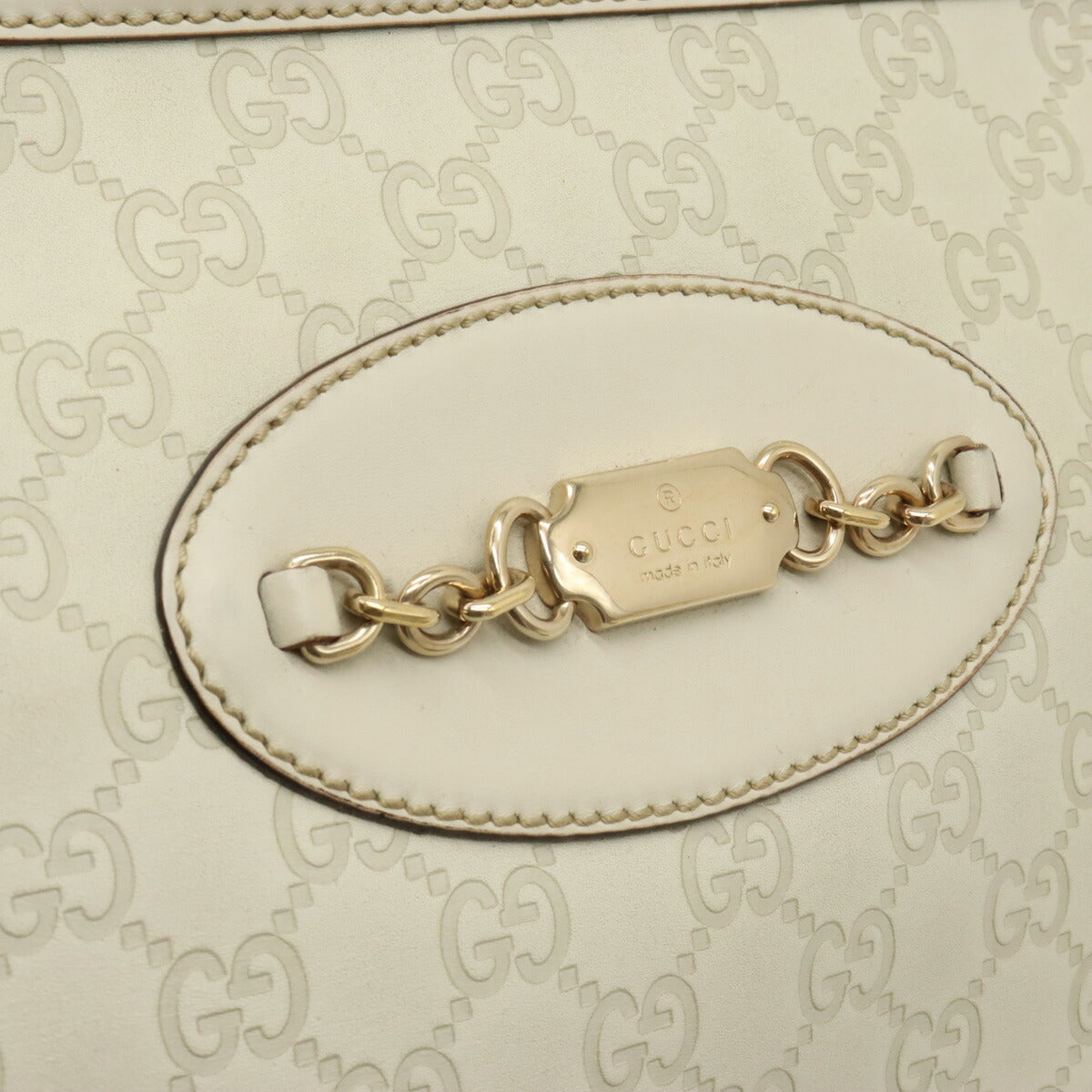 Gucci Leather Guccissima Tote Bag Ivory